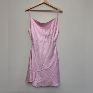 Elegant Pink Satin Slip Dress